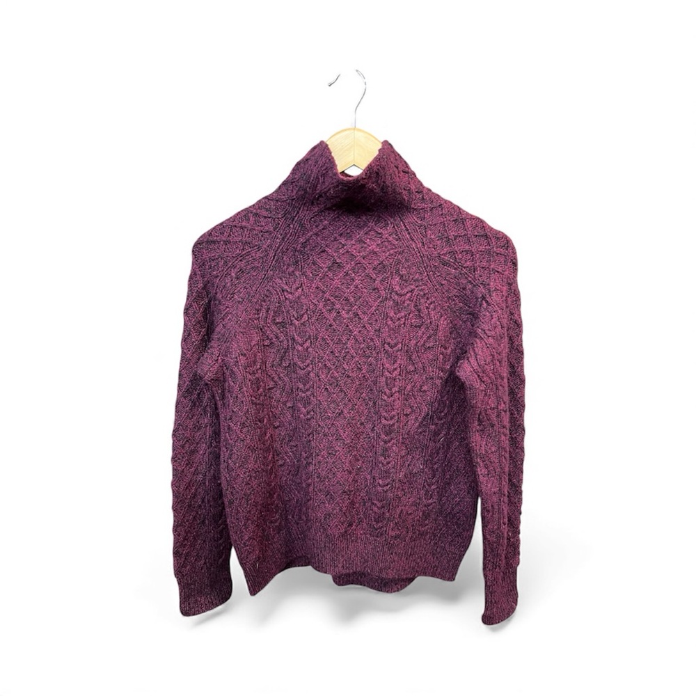 Vince Merino Cable Knit Sweater Burgundy Size XXS Scandigirl Academia Preppy